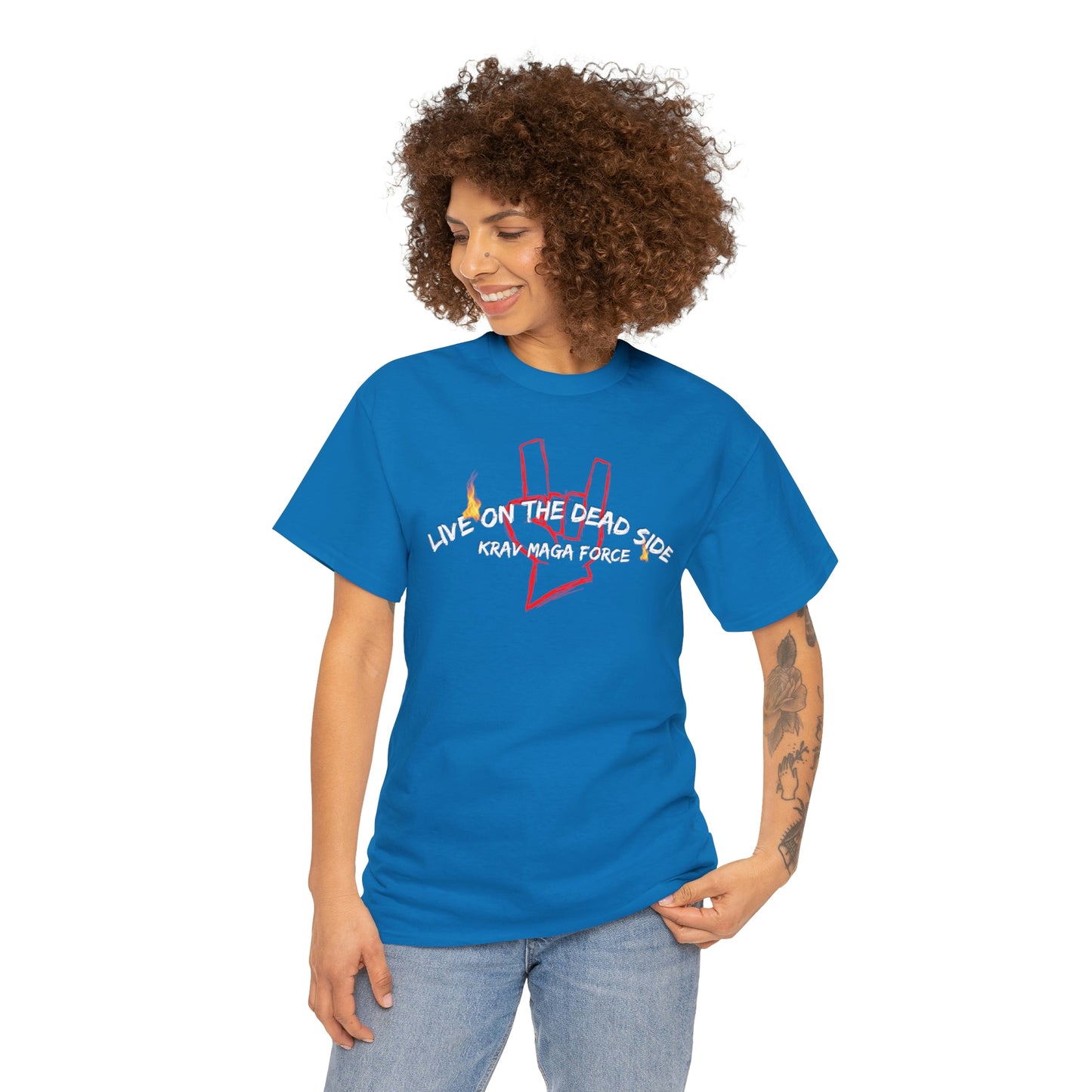 Krav Maga Force ( Live on the Dead side ) Unisex Heavy Cotton Tee