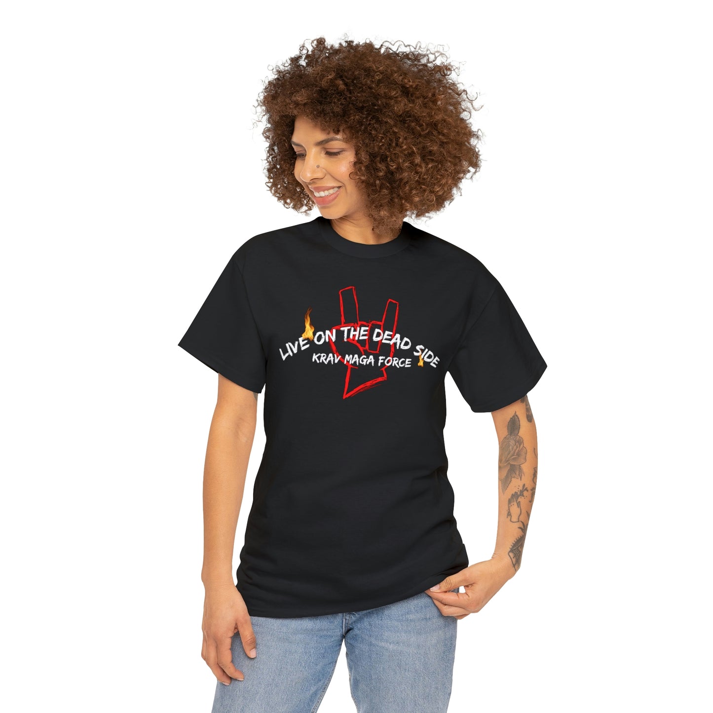 Krav Maga Force ( Live on the Dead side ) Unisex Heavy Cotton Tee