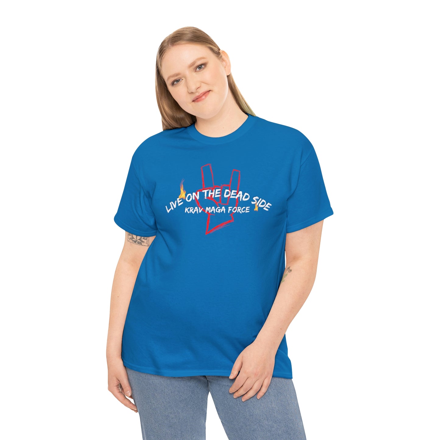 Krav Maga Force ( Live on the Dead side ) Unisex Heavy Cotton Tee