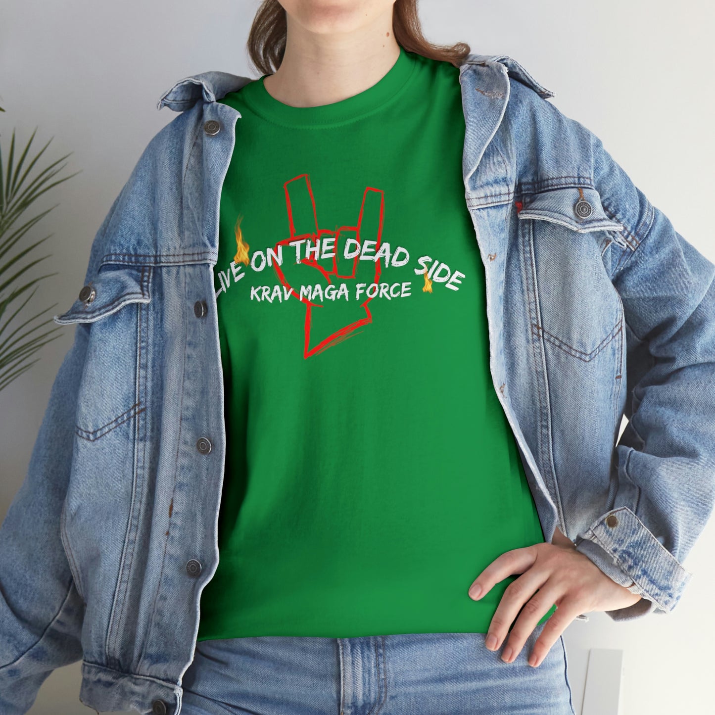 Krav Maga Force ( Live on the Dead side ) Unisex Heavy Cotton Tee