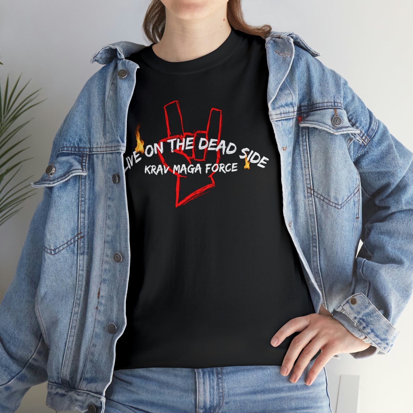 Krav Maga Force ( Live on the Dead side ) Unisex Heavy Cotton Tee