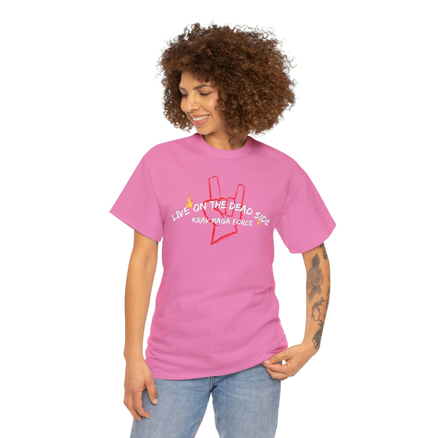 Krav Maga Force ( Live on the Dead side ) Unisex Heavy Cotton Tee