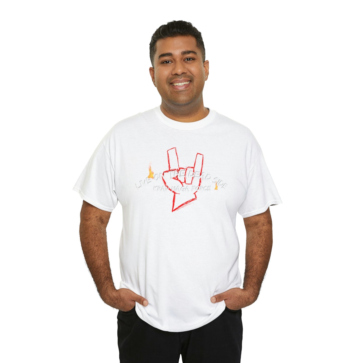 Krav Maga Force ( Live on the Dead side ) Unisex Heavy Cotton Tee