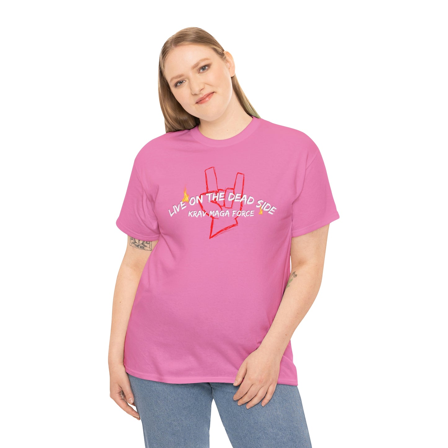 Krav Maga Force ( Live on the Dead side ) Unisex Heavy Cotton Tee
