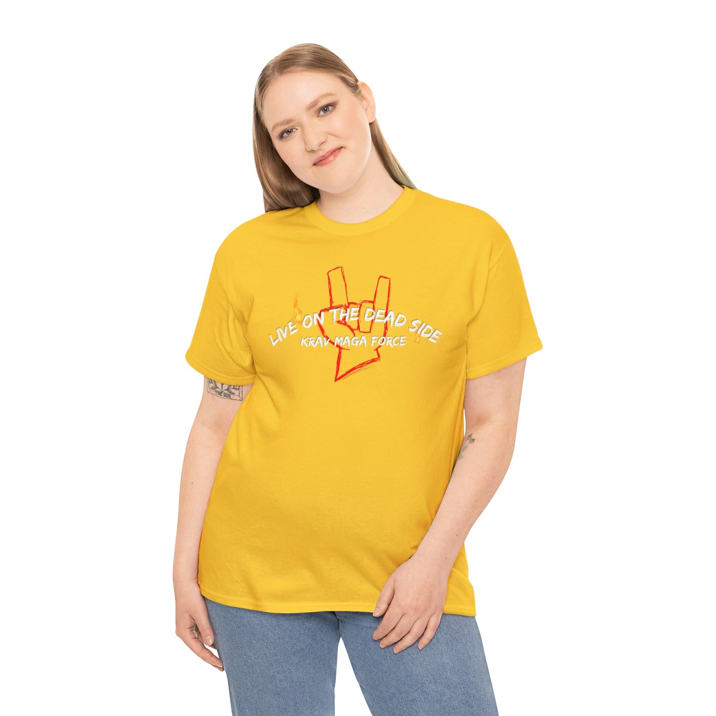 Krav Maga Force ( Live on the Dead side ) Unisex Heavy Cotton Tee