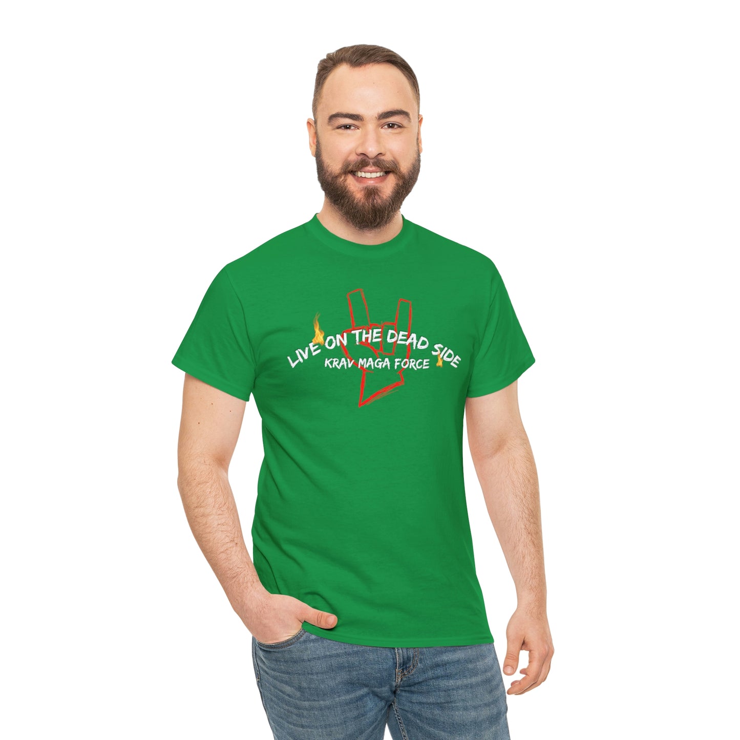 Krav Maga Force ( Live on the Dead side ) Unisex Heavy Cotton Tee