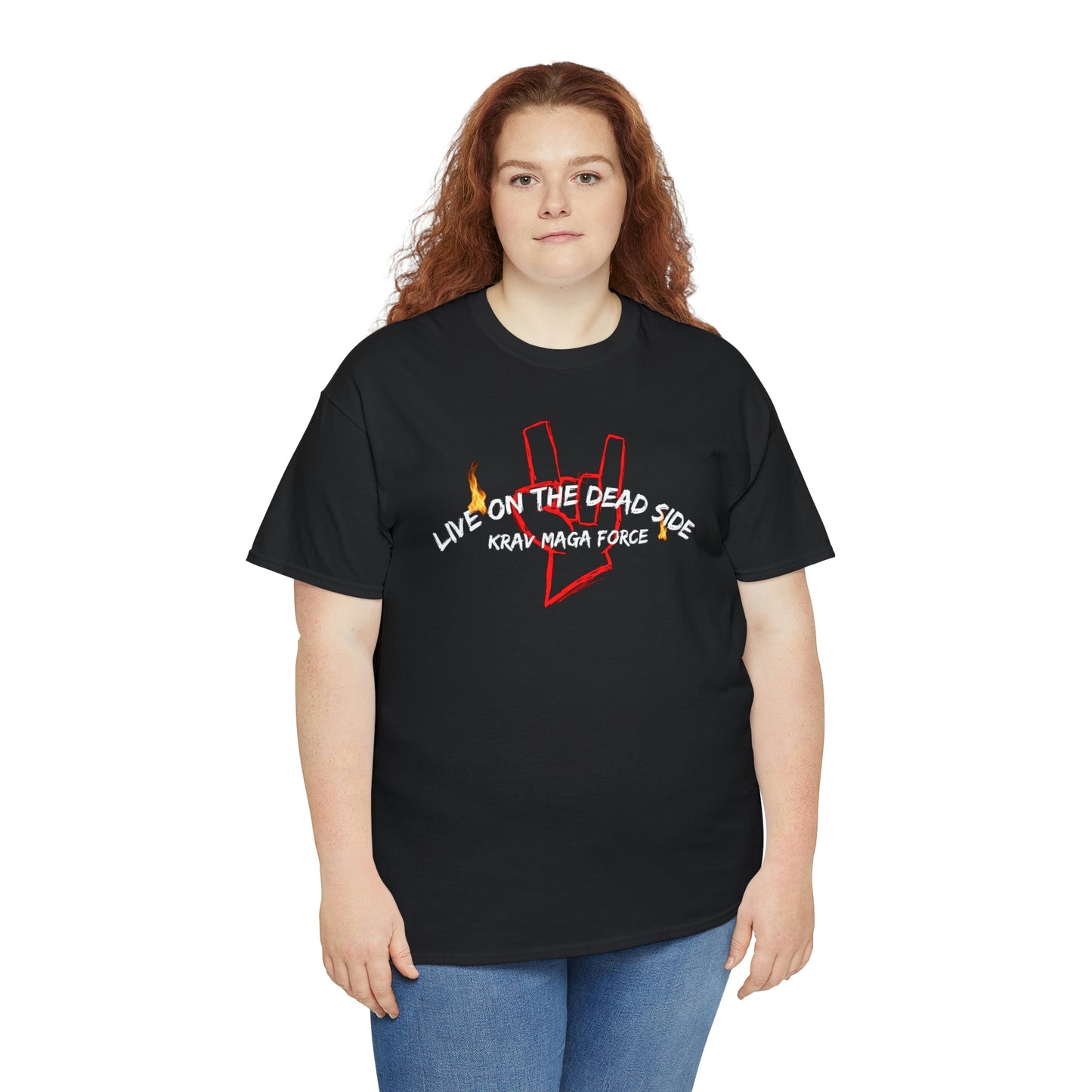 Krav Maga Force ( Live on the Dead side ) Unisex Heavy Cotton Tee