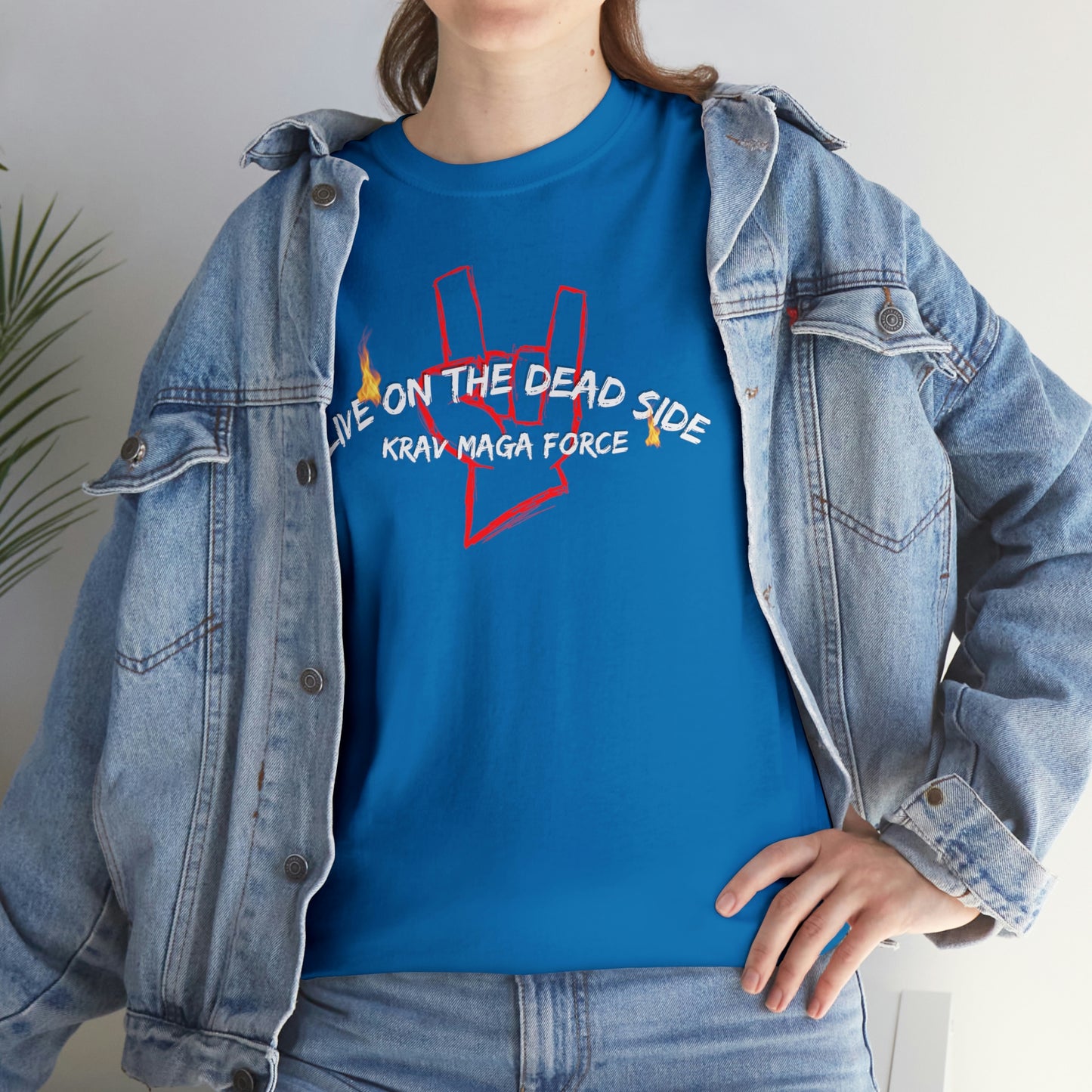 Krav Maga Force ( Live on the Dead side ) Unisex Heavy Cotton Tee